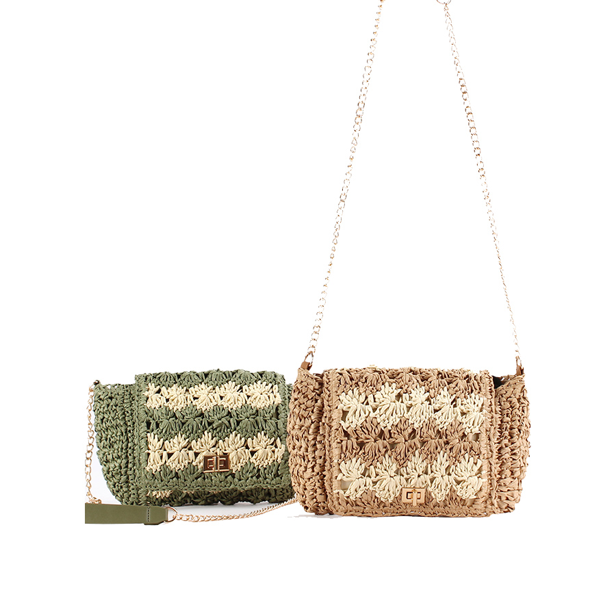 Women'S Raffia Bags - حقائب كتف نسائية من القش للصيف،
