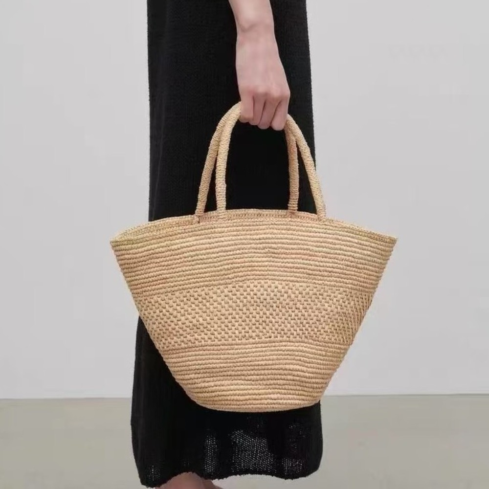 Women'S Raffia Bags - حقيبة قش رافيا كبيرة السعة، حقائب
