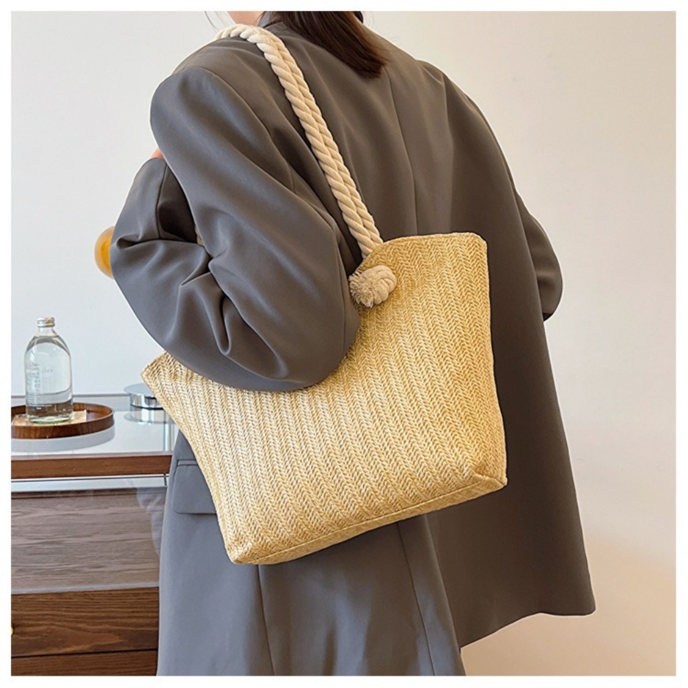 حقيبة شاطئ صيفية جديدة كبيرة ا - مراجعة Women'S Raffia Bags وسعره