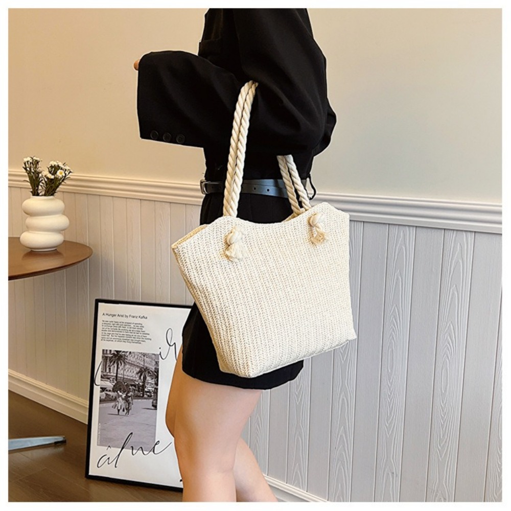 حقيبة شاطئ صيفية جديدة كبيرة ا - مراجعة Women'S Raffia Bags وسعره