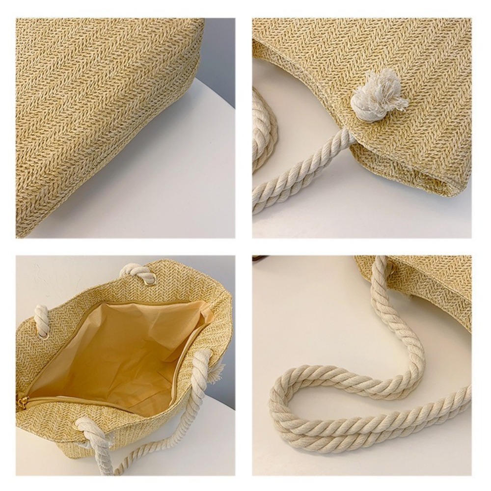 حقيبة شاطئ صيفية جديدة كبيرة ا - مراجعة Women'S Raffia Bags وسعره