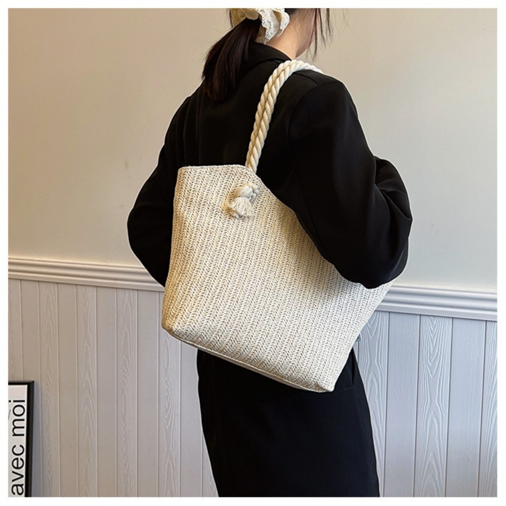 حقيبة شاطئ صيفية جديدة كبيرة ا - مراجعة Women'S Raffia Bags وسعره