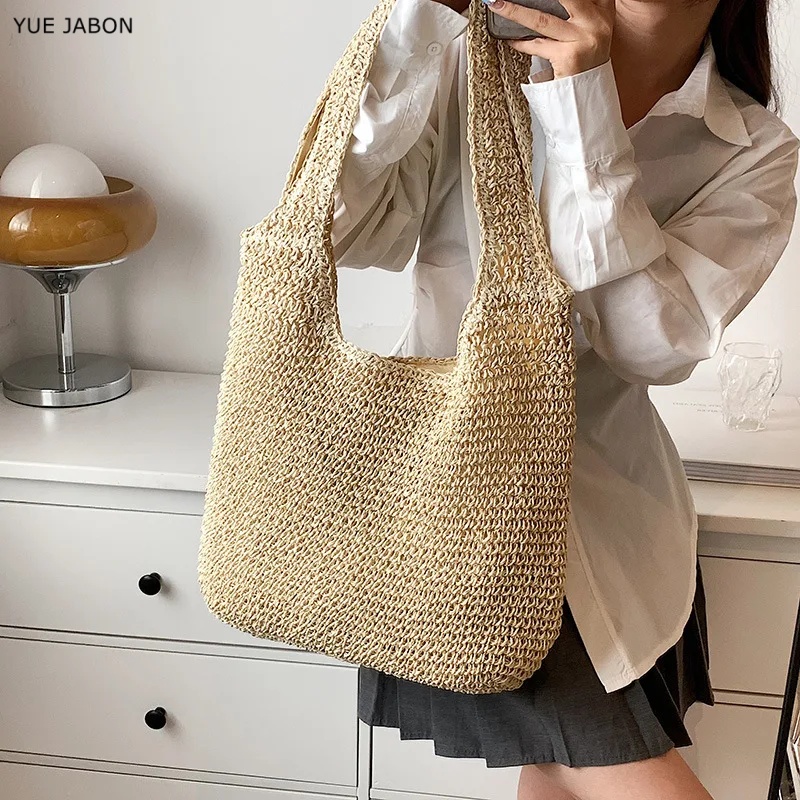 حقائب كتف نسائية صيفية منسوجة  - مراجعة Women'S Raffia Bags وسعره