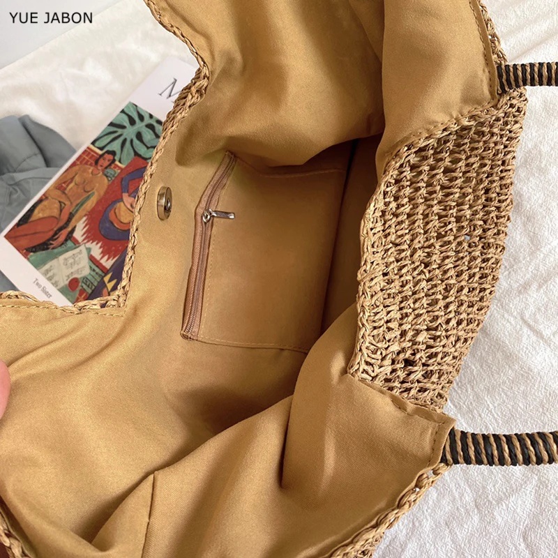 حقائب كتف نسائية صيفية منسوجة  - مراجعة Women'S Raffia Bags وسعره